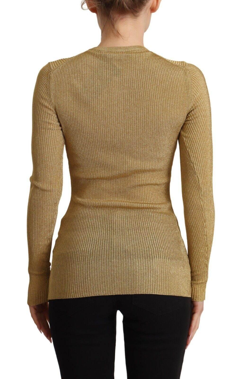 Dolce & Gabbana Gold Viscose Blend Buttons Cardigan Sweater - Hilstor