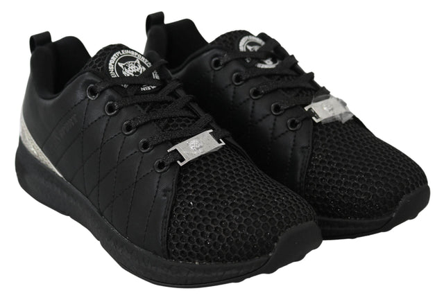 Plein Sport Exquisite Black Runner Gisella Sports Sneakers - Hilstor