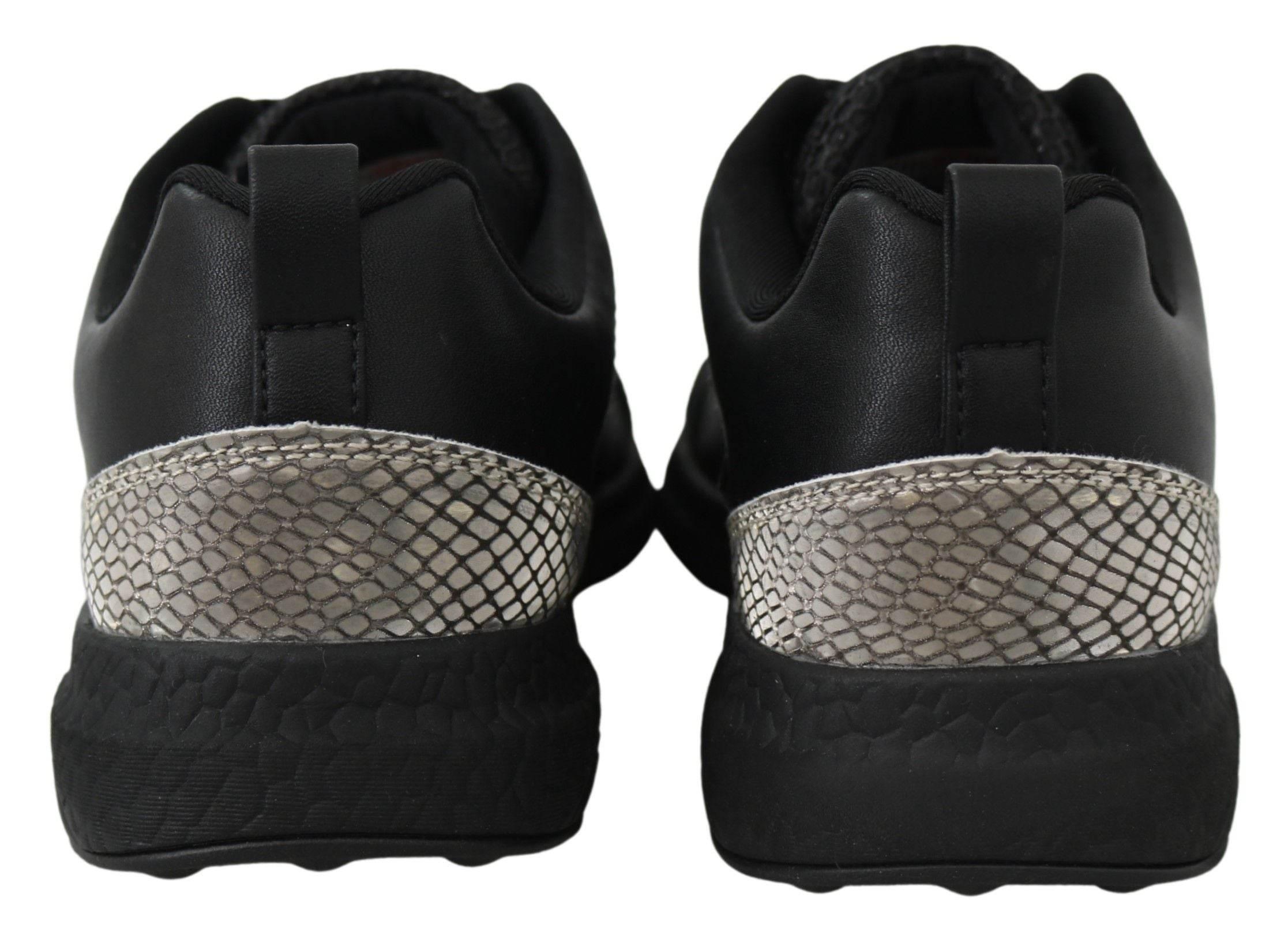 Plein Sport Exquisite Black Runner Gisella Sports Sneakers - Hilstor