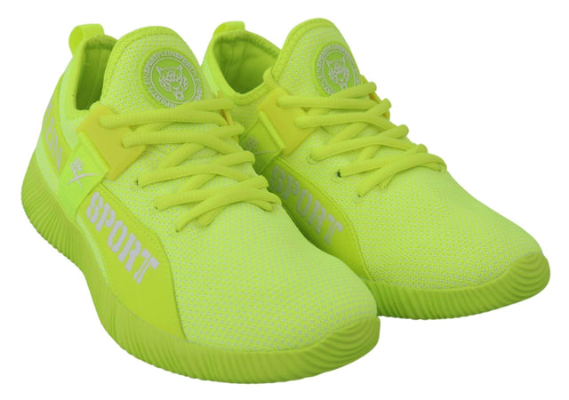 Plein Sport Electrify Your Step with Yellow Carter Sport Sneakers - Hilstor