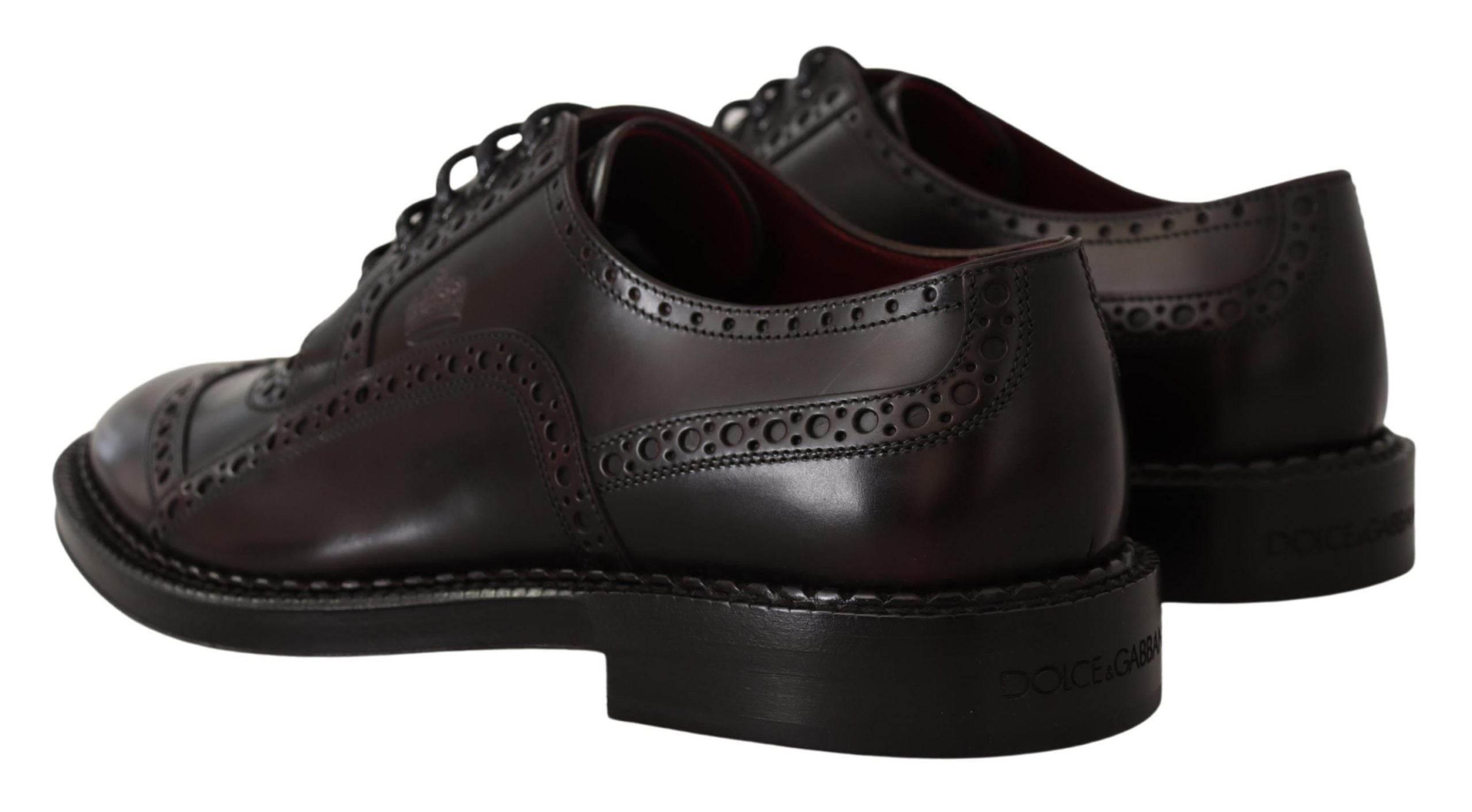 Dolce & Gabbana Elegant Purple Leather Derby Formal Shoes - Hilstor