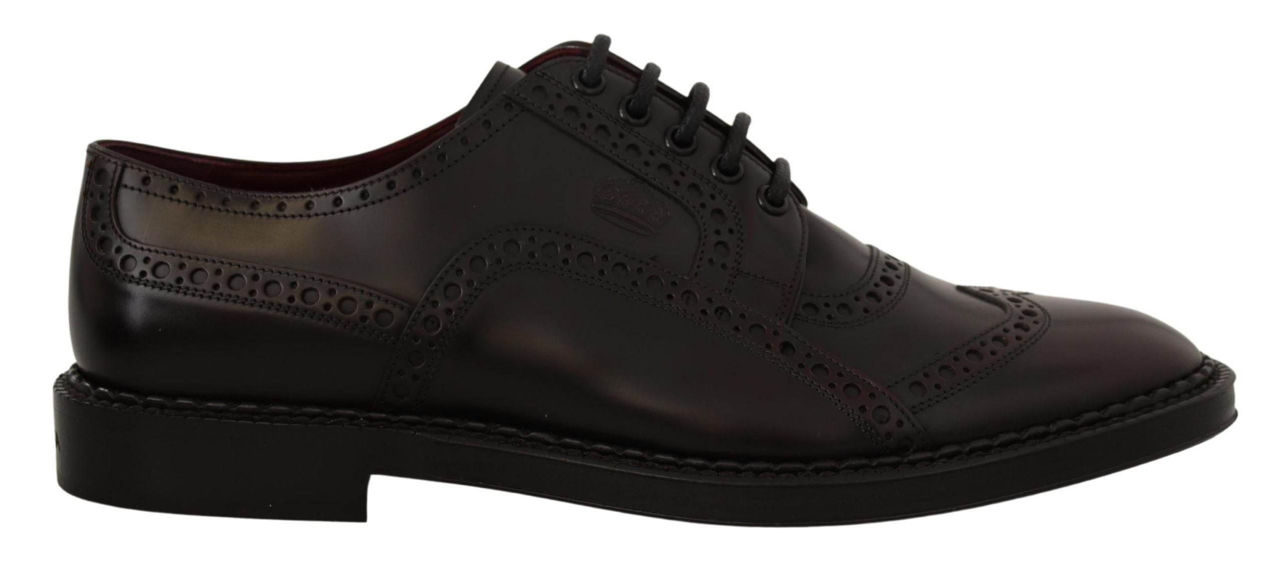 Dolce & Gabbana Elegant Purple Leather Derby Formal Shoes - Hilstor