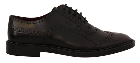 Dolce & Gabbana Elegant Purple Leather Derby Formal Shoes - Hilstor