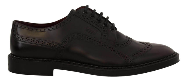 Dolce & Gabbana Elegant Purple Leather Derby Formal Shoes - Hilstor