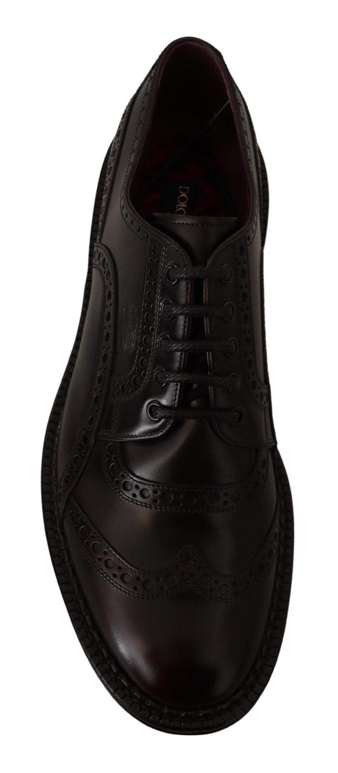 Dolce & Gabbana Elegant Purple Leather Derby Formal Shoes - Hilstor