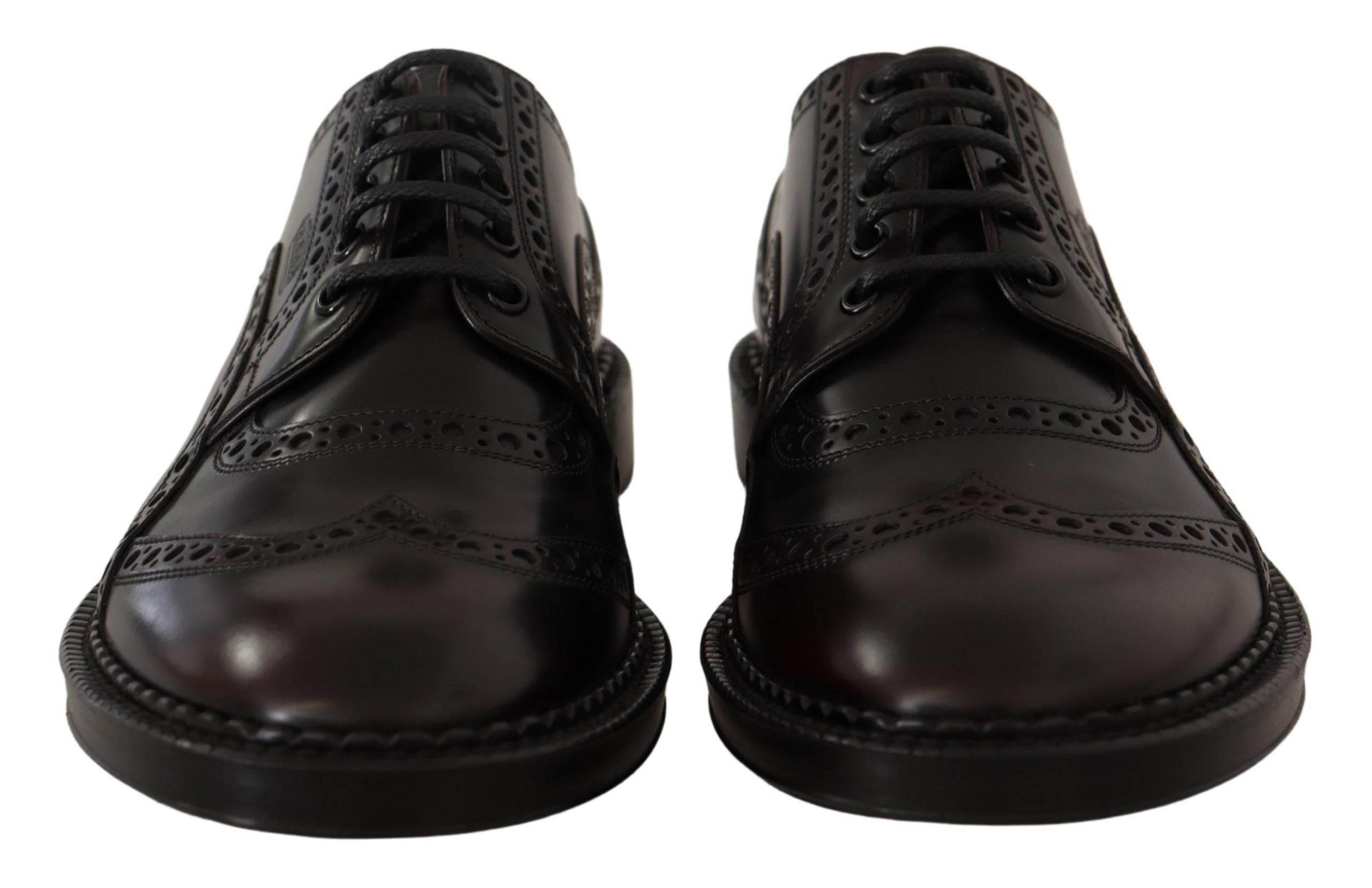 Dolce & Gabbana Elegant Purple Leather Derby Formal Shoes - Hilstor