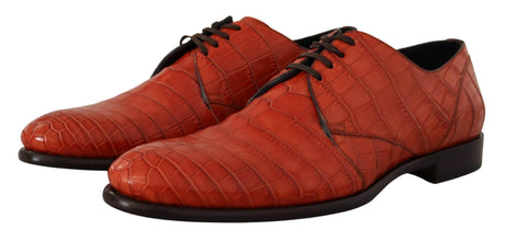 Dolce & Gabbana Exquisite Exotic Croc Leather Lace-Up Dress Shoes - Hilstor