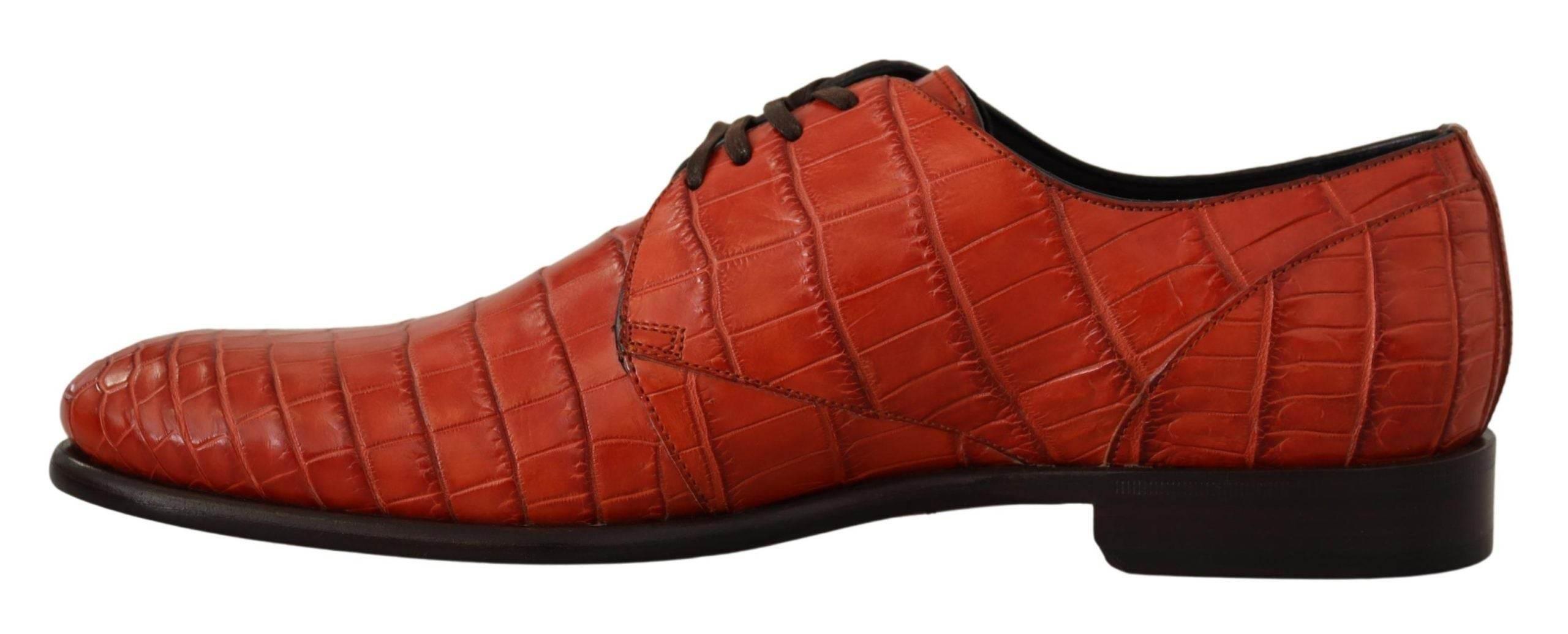 Dolce & Gabbana Exquisite Exotic Croc Leather Lace-Up Dress Shoes - Hilstor