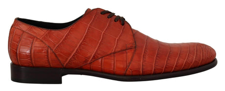 Dolce & Gabbana Exquisite Exotic Croc Leather Lace-Up Dress Shoes - Hilstor