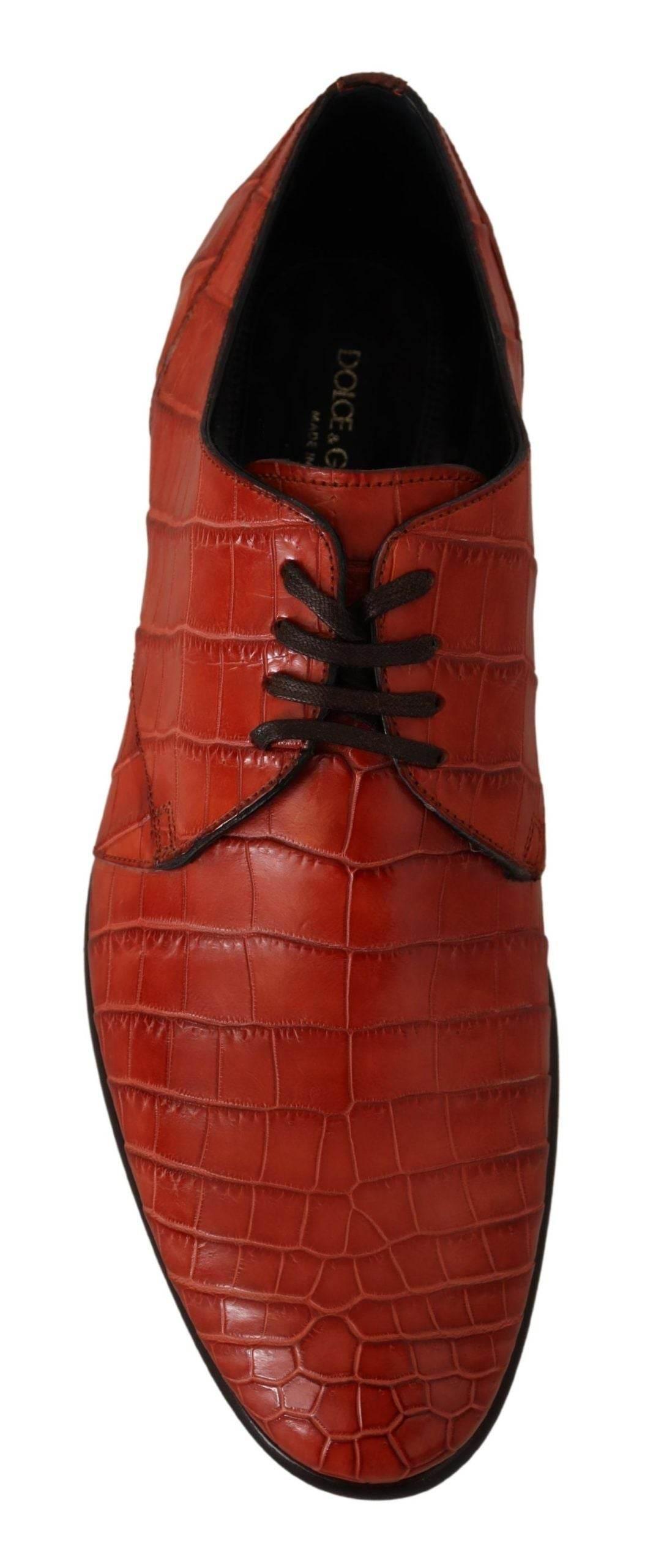 Dolce & Gabbana Exquisite Exotic Croc Leather Lace-Up Dress Shoes - Hilstor