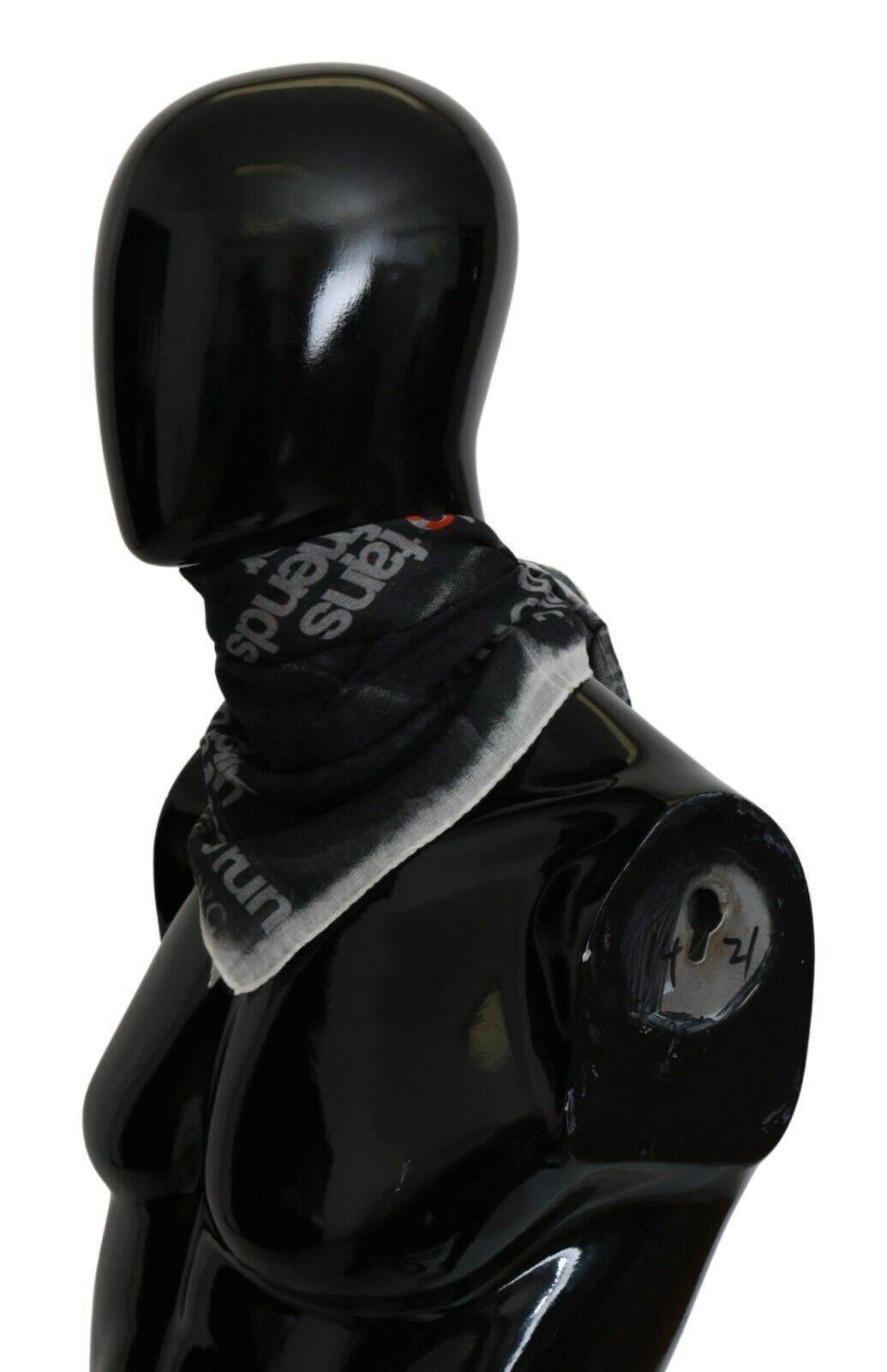 Costume National Dark Gray Wool Foulard Branded Scarf - Hilstor