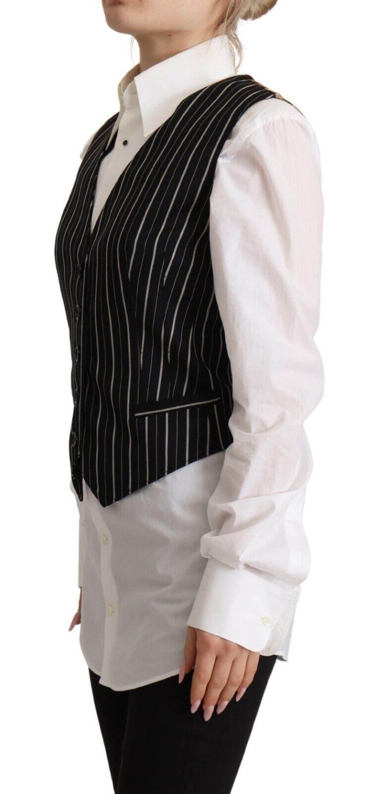 Dolce & Gabbana Elegant V-Neck Sleeveless Wool-Blend Vest - Hilstor