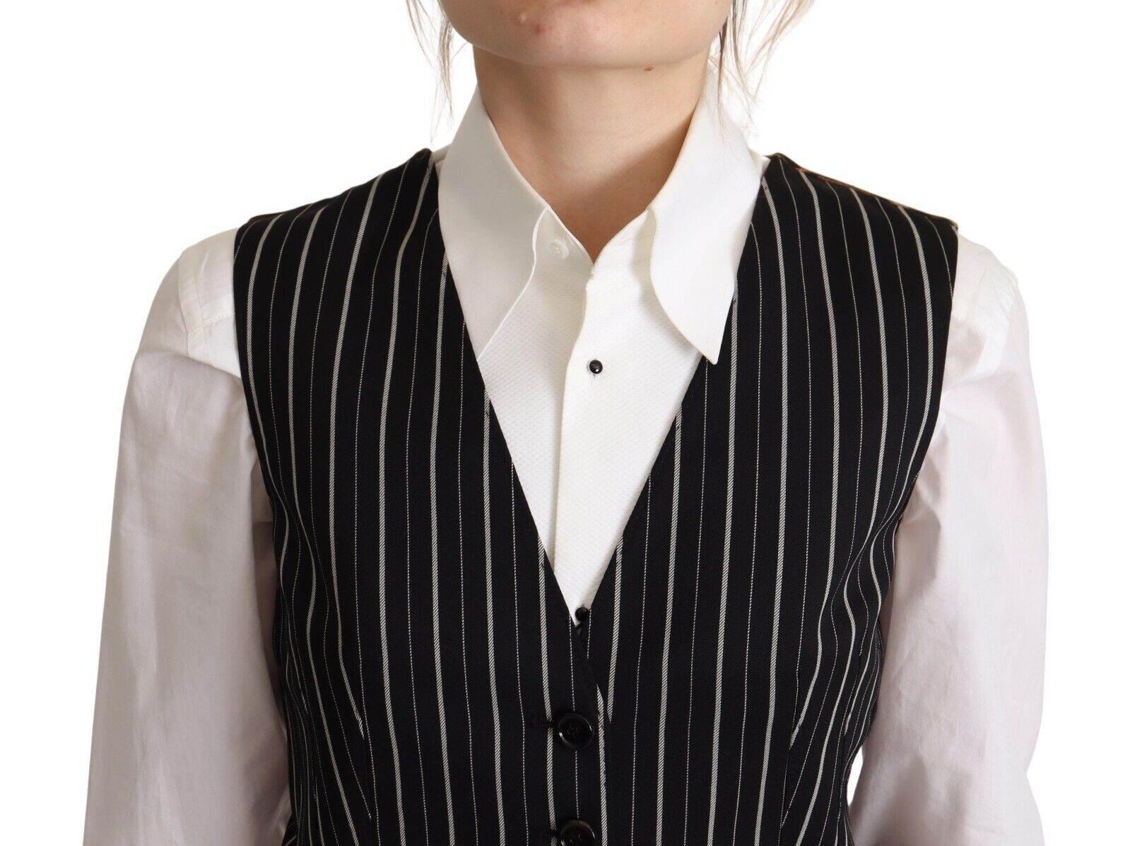 Dolce & Gabbana Elegant V-Neck Sleeveless Wool-Blend Vest - Hilstor