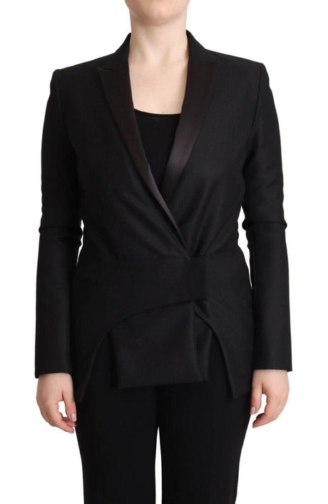 Costume National Black Long Sleeves Double Breasted Jacket - Hilstor