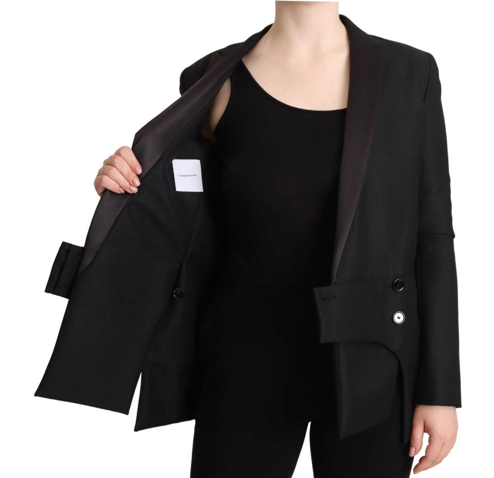 Costume National Black Long Sleeves Double Breasted Jacket - Hilstor