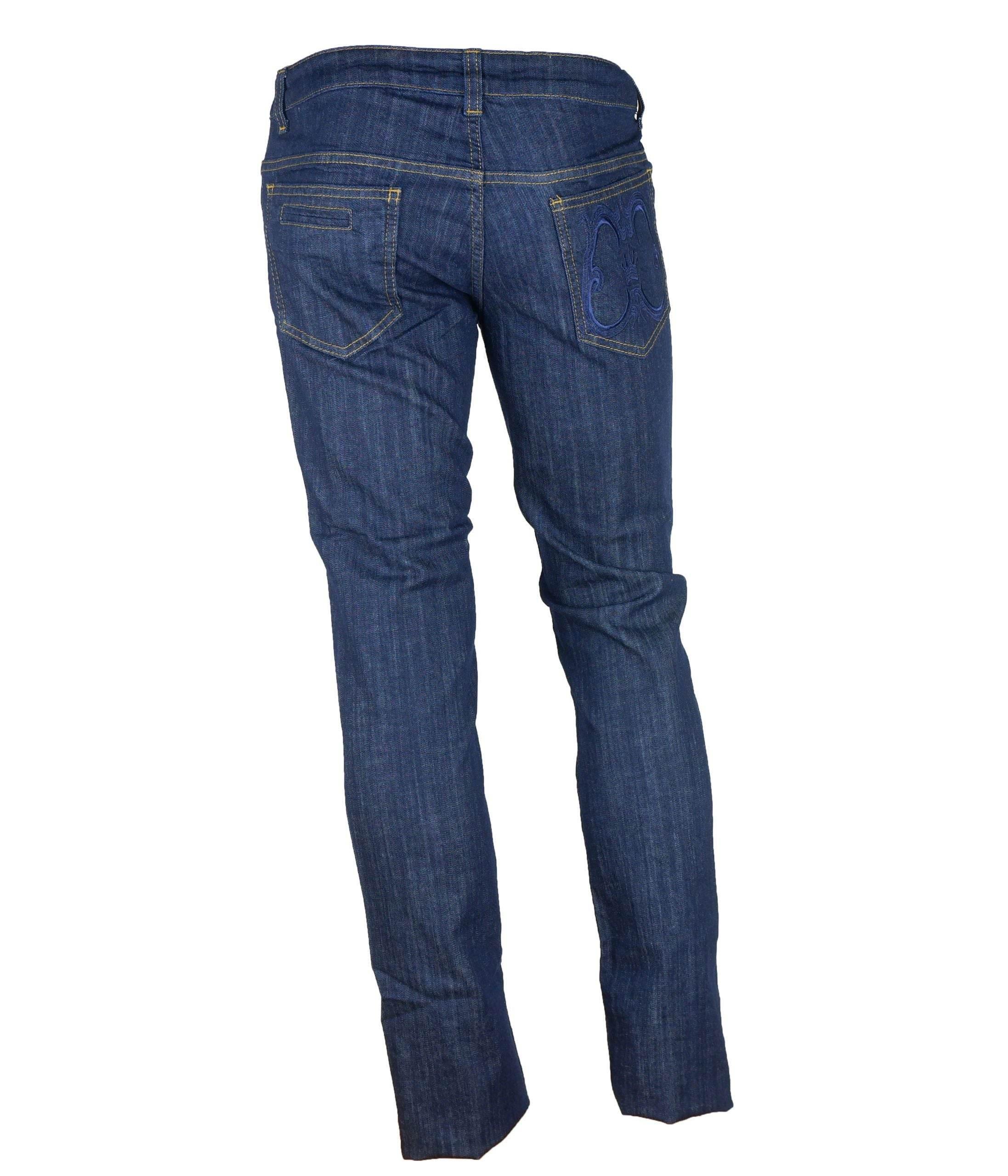 Cavalli Class Elegant Dark Blue Denim Essentials - Hilstor