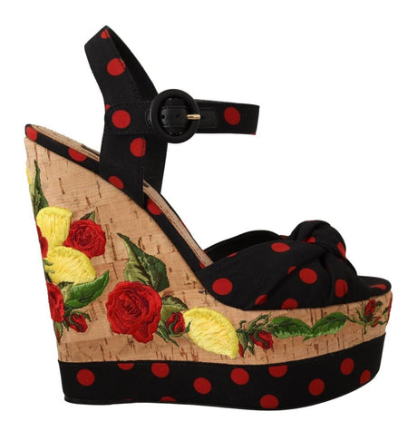 Dolce & Gabbana Multicolor Silk Blend Platform Heels - Hilstor