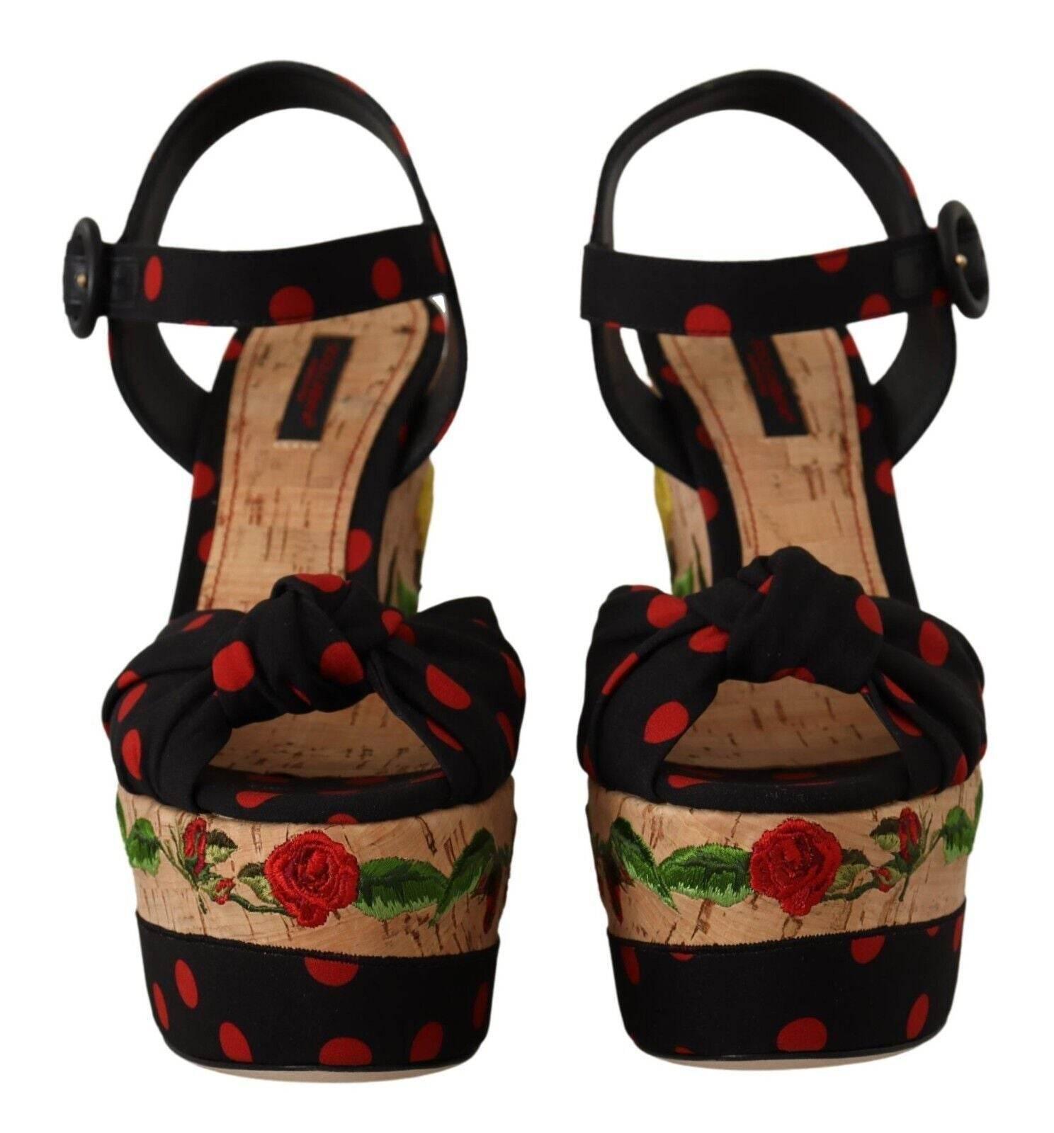 Dolce & Gabbana Multicolor Silk Blend Platform Heels - Hilstor