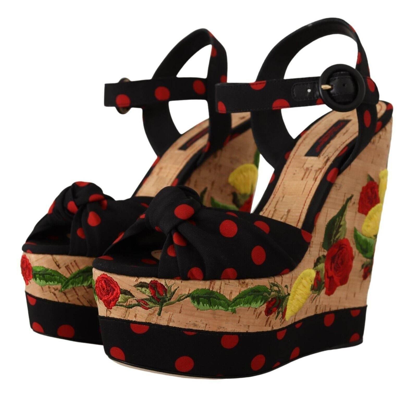 Dolce & Gabbana Multicolor Silk Blend Platform Heels - Hilstor