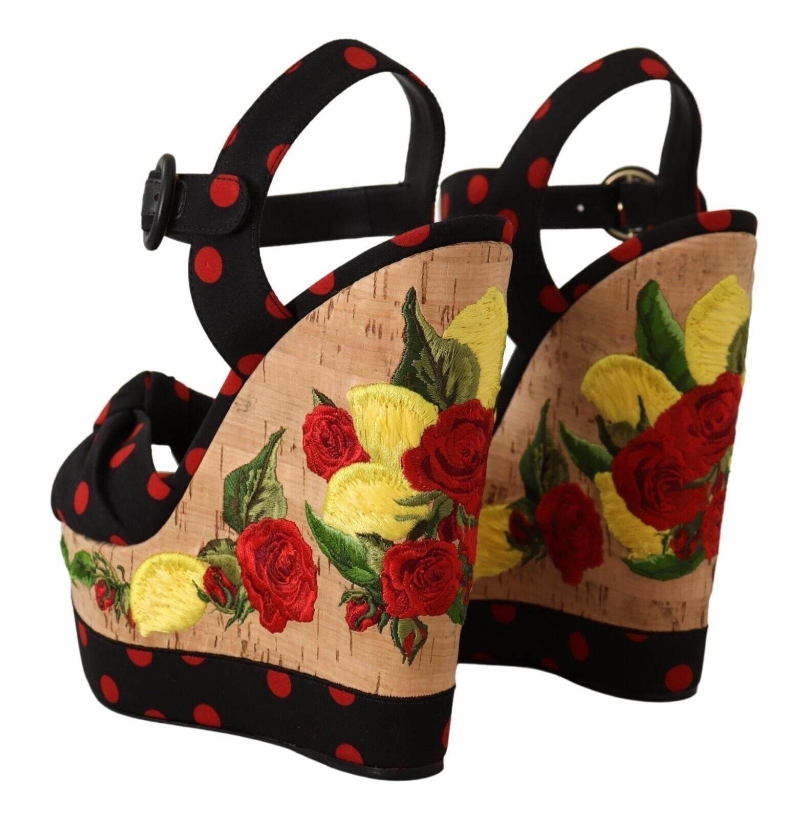 Dolce & Gabbana Multicolor Silk Blend Platform Heels - Hilstor