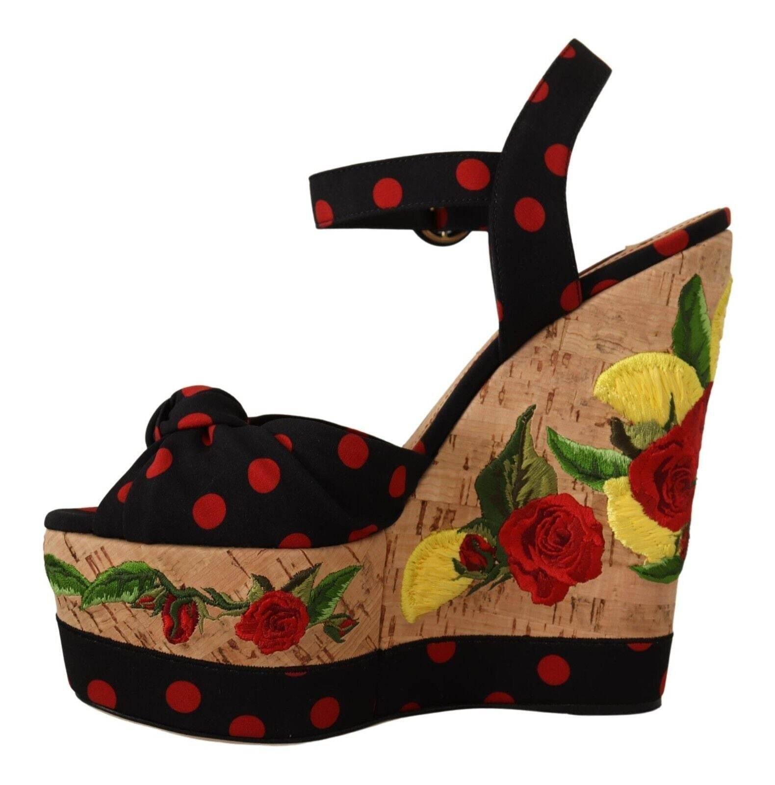 Dolce & Gabbana Multicolor Silk Blend Platform Heels - Hilstor