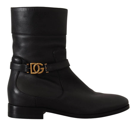 Dolce & Gabbana Elegant Leather Biker Boots - Hilstor