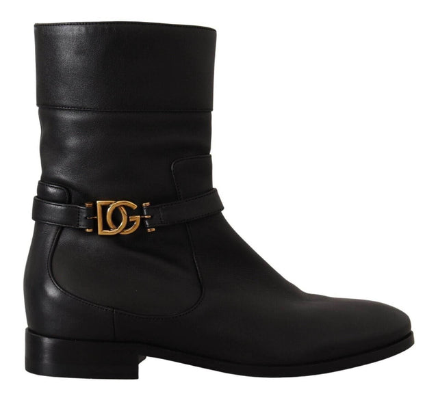 Dolce & Gabbana Elegant Leather Biker Boots - Hilstor