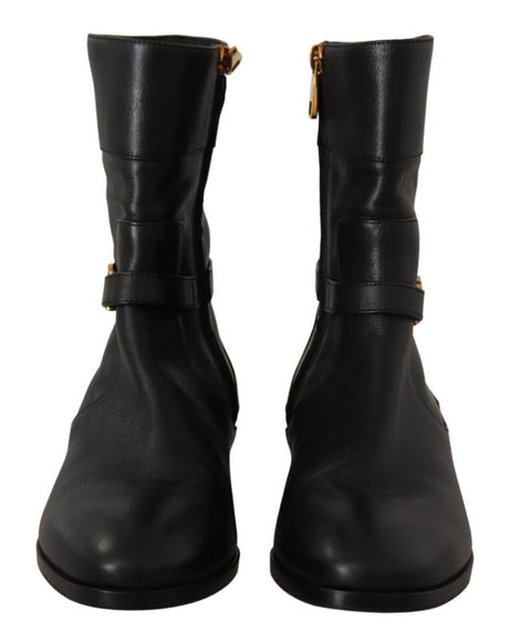 Dolce & Gabbana Elegant Leather Biker Boots - Hilstor