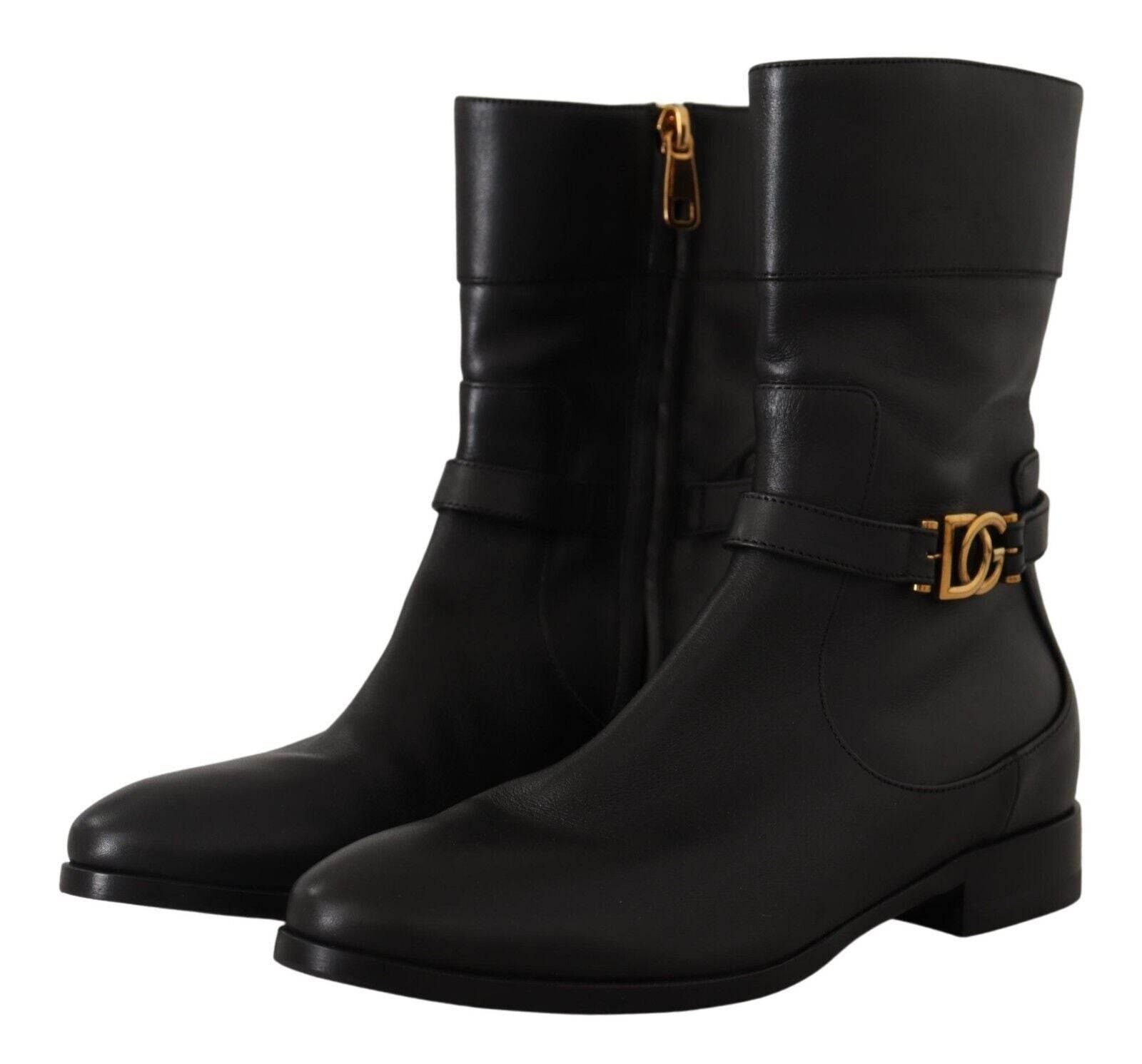 Dolce & Gabbana Elegant Leather Biker Boots - Hilstor