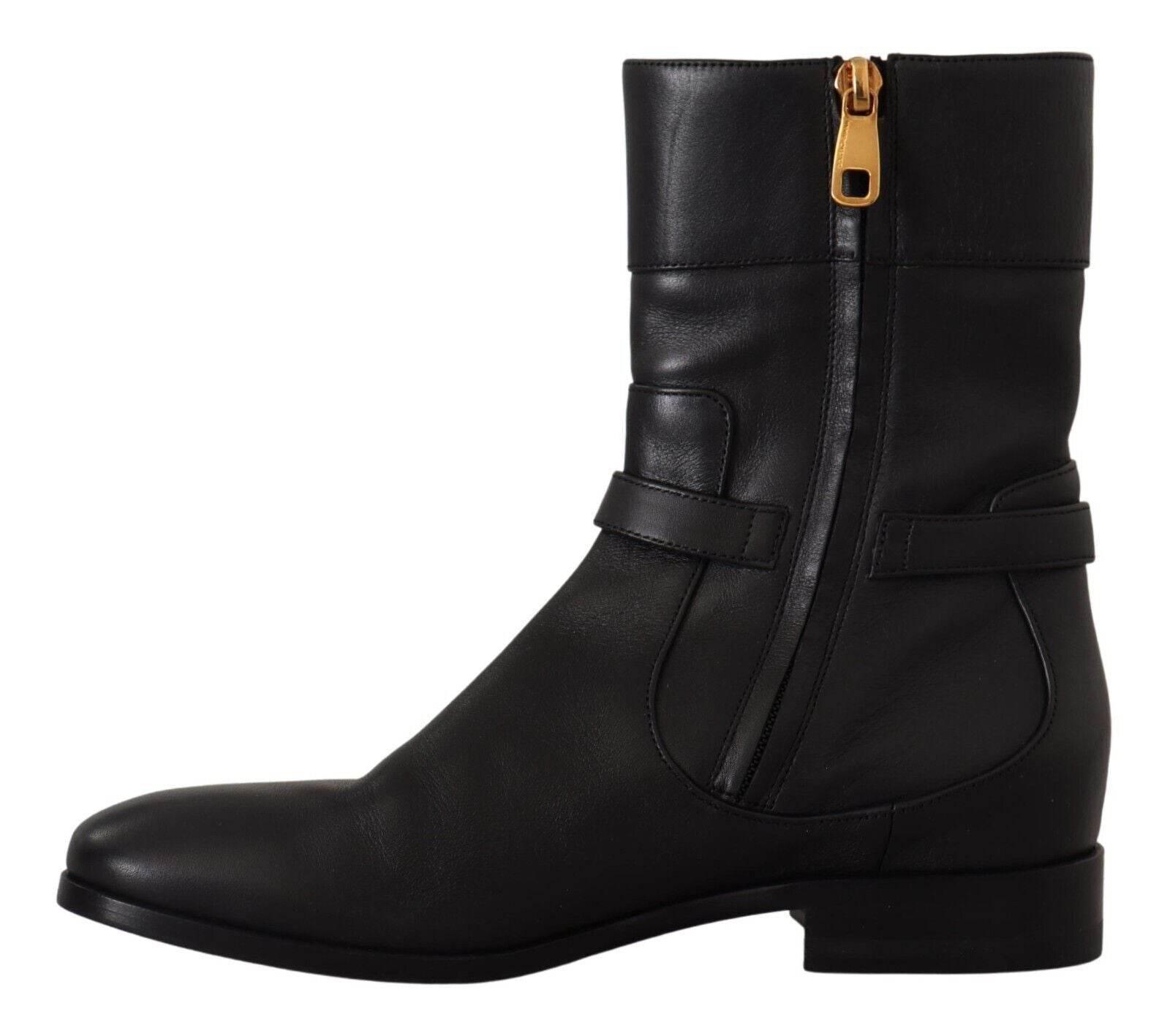 Dolce & Gabbana Elegant Leather Biker Boots - Hilstor