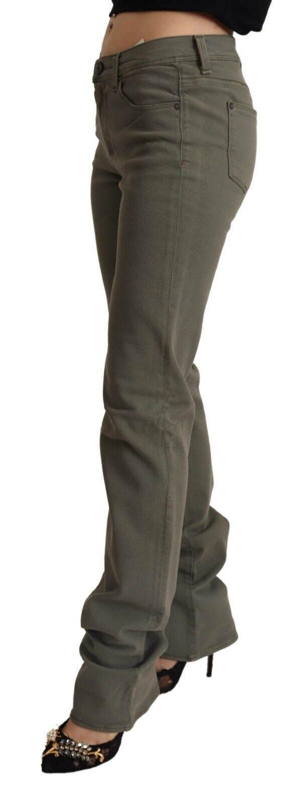 Ermanno Scervino Gray Low Waist Cotton Skinny Denim Trouser Jeans - Hilstor