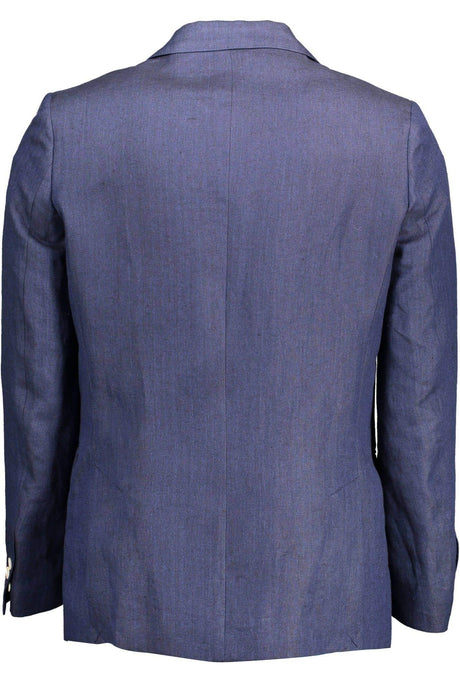 Gant Elegant Blue Linen Classic Jacket - Hilstor