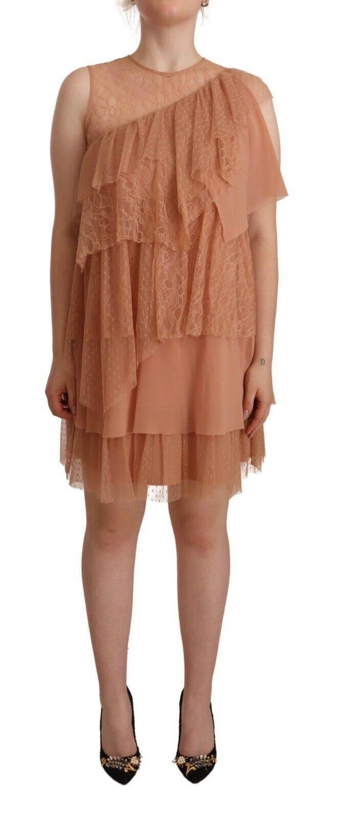 Liu Jo Pink Lace Sleeveless Mini Shift Layered Dress - Hilstor