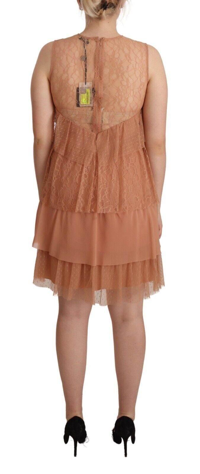 Liu Jo Pink Lace Sleeveless Mini Shift Layered Dress - Hilstor