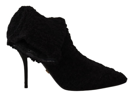 Dolce & Gabbana Elegant Black Mid-Calf Viscose Boots - Hilstor