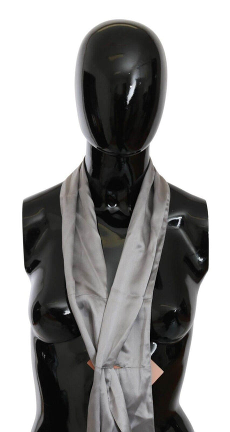 Ermanno Scervino Sleek Silver Silk Neck Scarf for Men - Hilstor