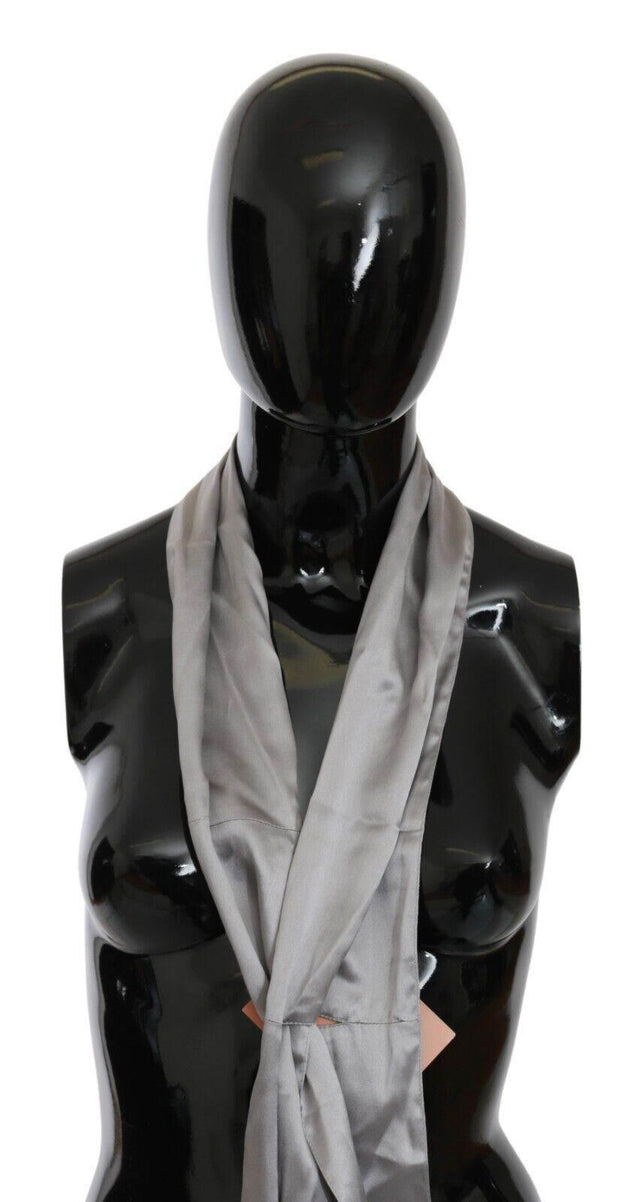 Ermanno Scervino Sleek Silver Silk Neck Scarf for Men - Hilstor