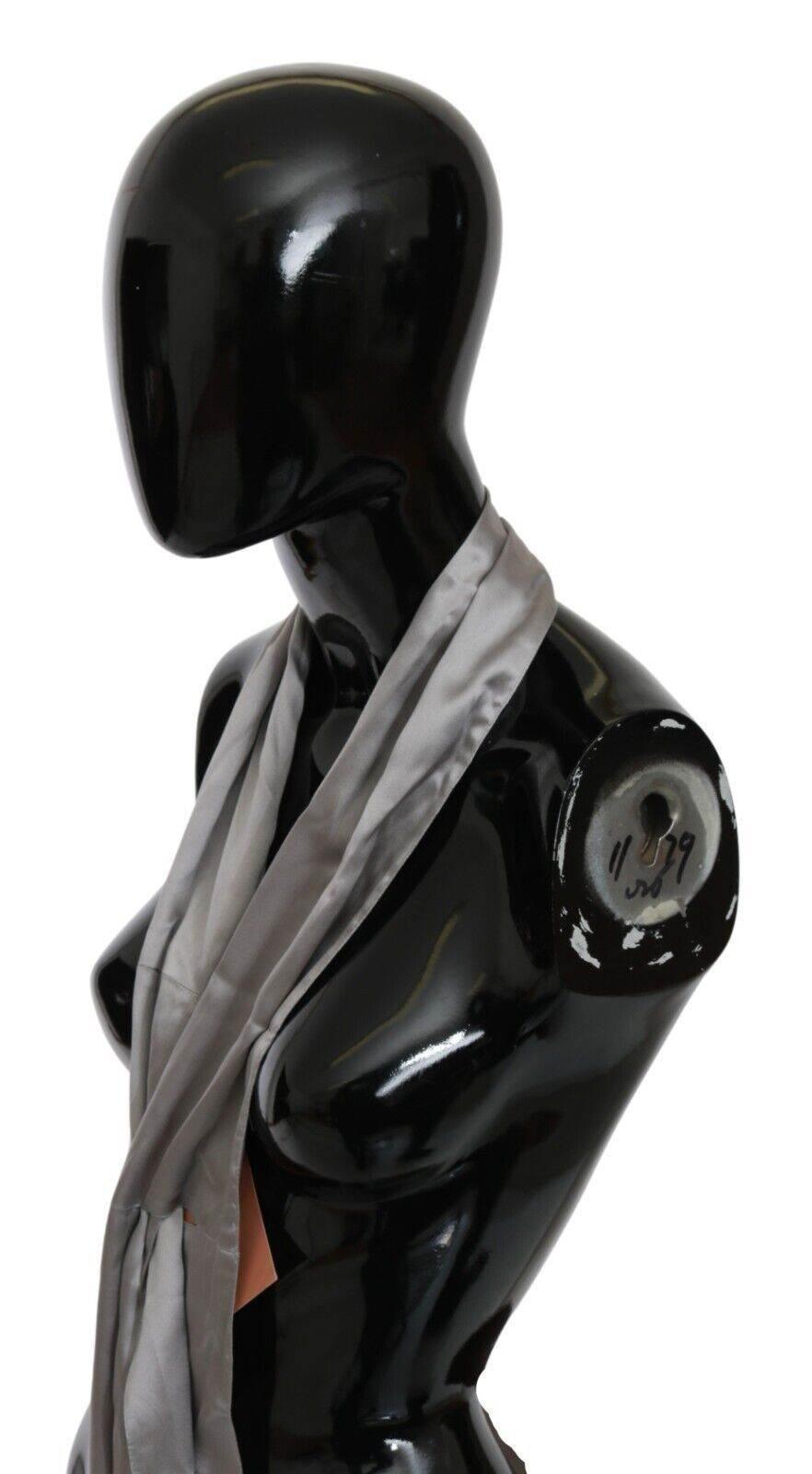 Ermanno Scervino Sleek Silver Silk Neck Scarf for Men - Hilstor