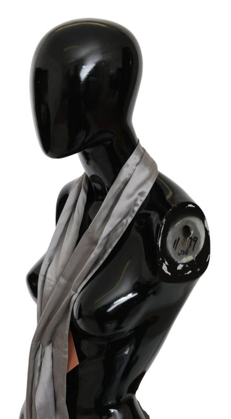 Ermanno Scervino Sleek Silver Silk Neck Scarf for Men - Hilstor