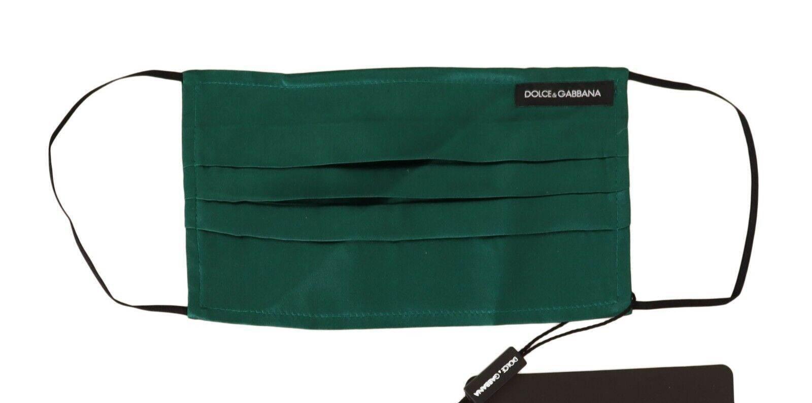 Dolce & Gabbana Emerald Silk Pleated Face Mask - Hilstor