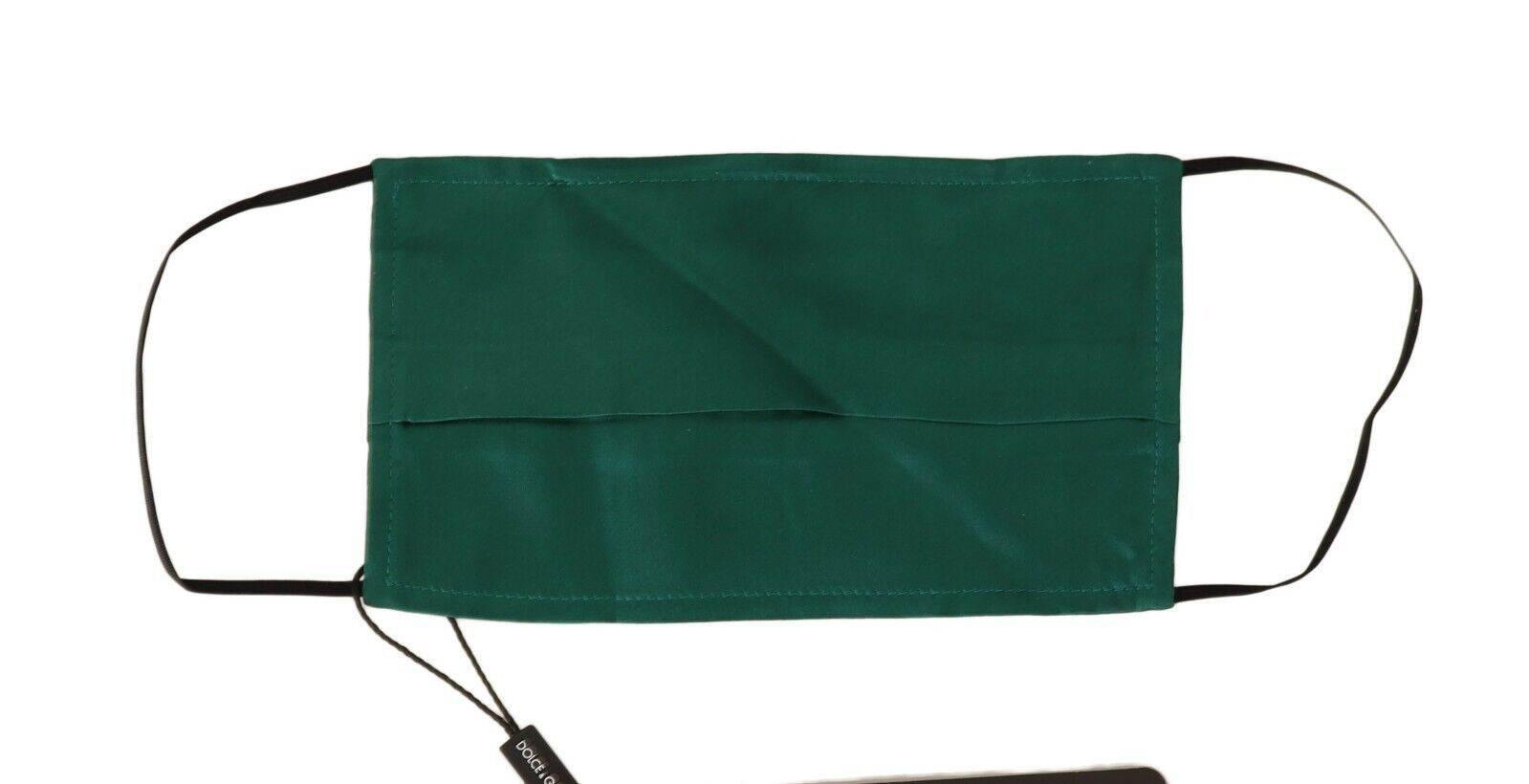 Dolce & Gabbana Emerald Silk Pleated Face Mask - Hilstor