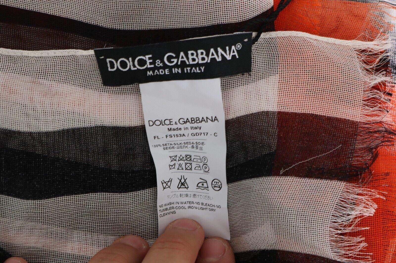 Dolce & Gabbana Elegant Multicolor Silk Fringed Scarf - Hilstor