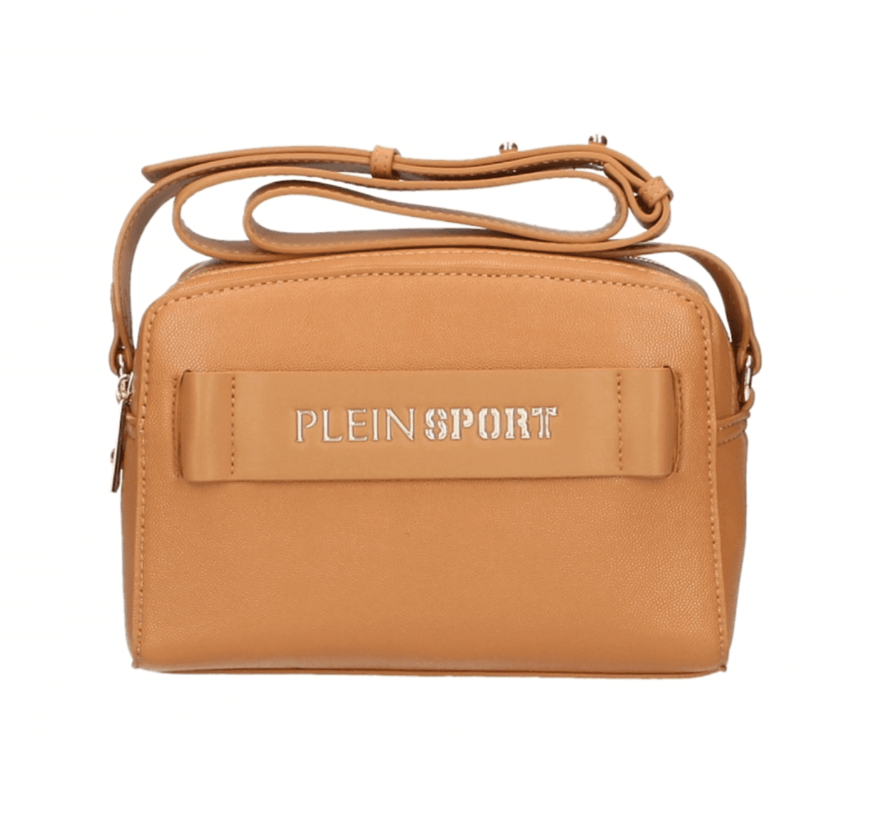 Plein Sport Chic Camel-Toned Crossbody with Double Zip Closure - Hilstor