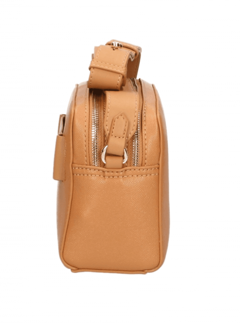 Plein Sport Chic Camel-Toned Crossbody with Double Zip Closure - Hilstor