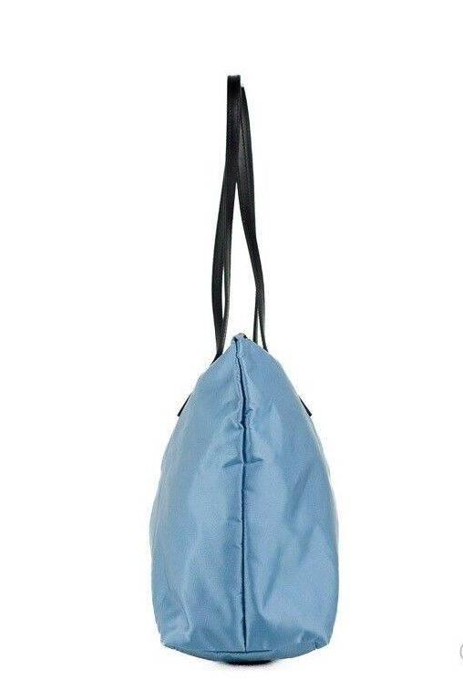 Versace Portuna Medusa Medium Cornflower Blue Nylon Leather Tote Bag Purse - Hilstor