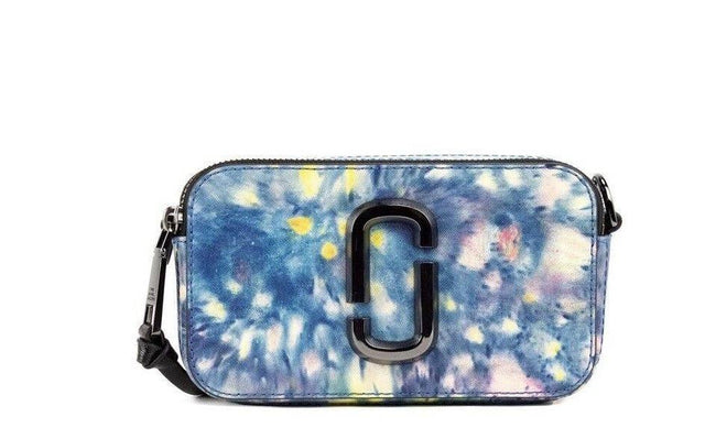 Marc Jacobs The Snapshot bag Watercolor Blue Printed Leather Shoulder Bag Purse - Hilstor