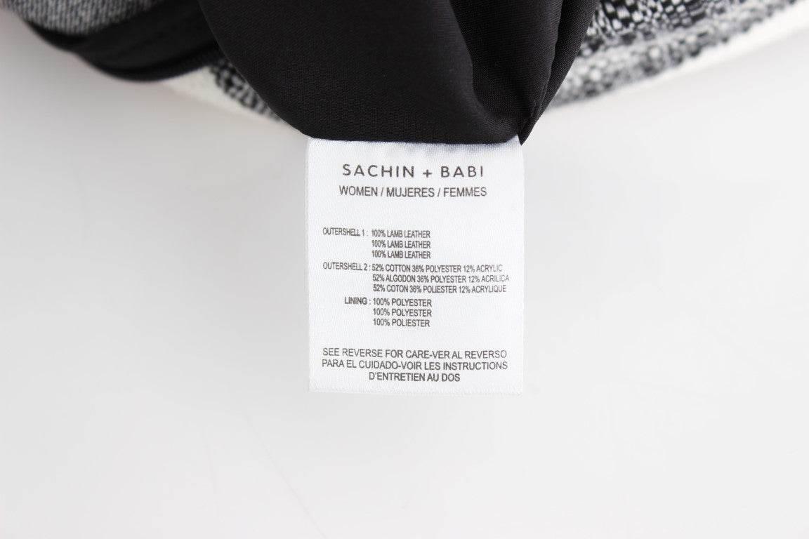 Sachin & Babi Elegant Leather Liza Skirt in Black and Gray - Hilstor