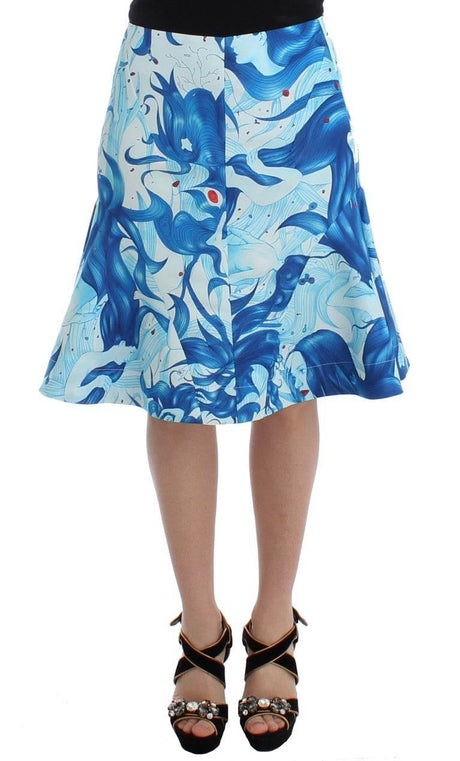 Koonhor Elegant Fresco-Print Knee-Length Skirt - Hilstor