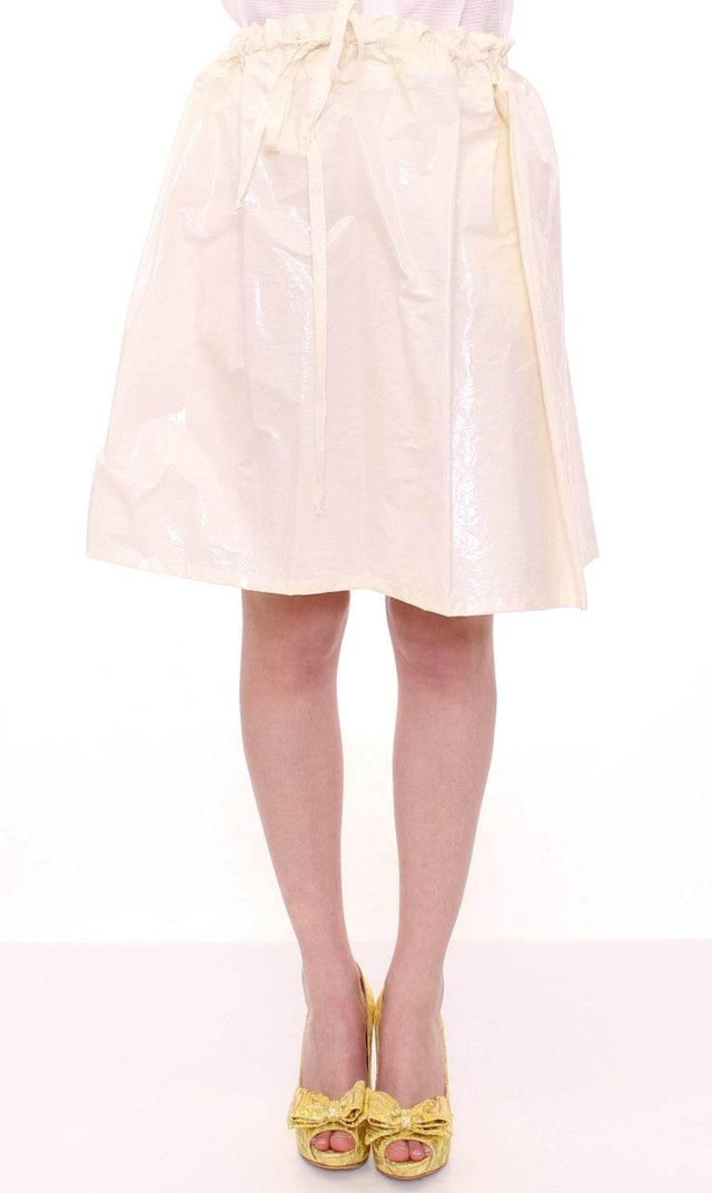 Licia Florio Elegant White Tie-Waist Skirt - Hilstor