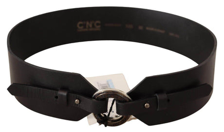 Costume National Chic Leather Fashion Belt with Silver-Tone Buckle - Hilstor